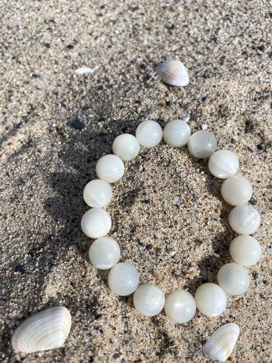 Natural raw clear crystal and white moonstone Bracelet