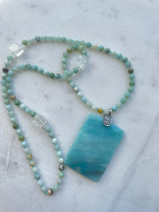 Natural Amazonite necklace, Art necklace